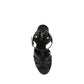 Black Calf Leather Bos Taurus Platform Sandals