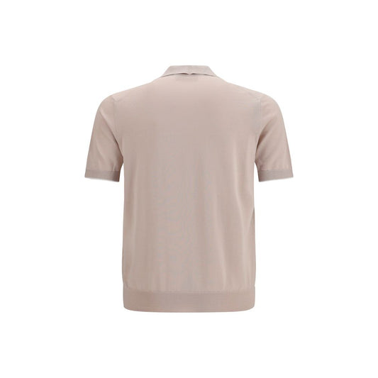 Beige Cotton Polo Shirt