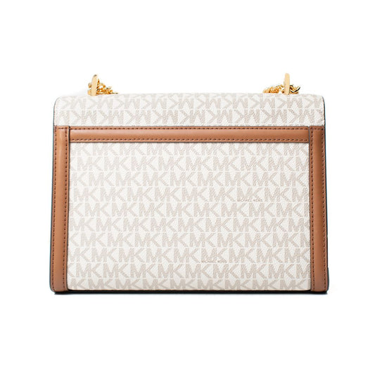 Beige Canvas Shoulder Bag