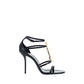 Black Calf Leather Bos Taurus Stiletto Heel Sandals