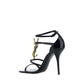 Black Calf Leather Bos Taurus Stiletto Heel Sandals
