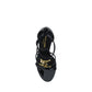 Black Calf Leather Bos Taurus Stiletto Heel Sandals