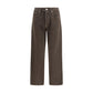 Brown Cotton Relaxed Fit Jeans