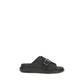 Black Calf Leather Bos Taurus Platform Sandals