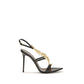 Black Calf Leather Bos Taurus Stiletto Heel Sandals