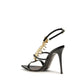 Black Calf Leather Bos Taurus Stiletto Heel Sandals