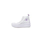 White Fabric Platform Sneakers