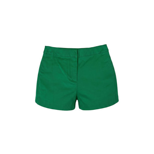 Green Cotton Womens Shorts