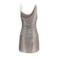 Silver Polyester Cocktail Dress