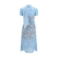 Blue Polyester Casual Dress