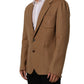 Brown Single Breasted 2 Button Suit Jacket