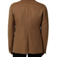 Brown Single Breasted 2 Button Suit Jacket