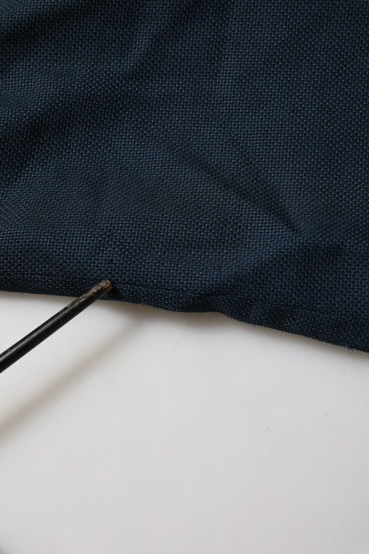 Blue Wool Logo Single Breasted Coat Jacket