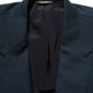 Blue Wool Logo Single Breasted Coat Jacket