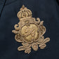 Blue Wool Logo Single Breasted Coat Jacket
