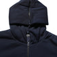 Black Cotton Full Zip Hooded Bomber Jacket