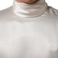 White Silk Long Sleeves Turtleneck Sweater