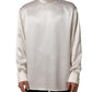 White Silk Long Sleeves Turtleneck Sweater