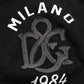 Black Cotton Milano1984 Print Hoodie Sweater