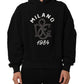 Black Cotton Milano1984 Print Hoodie Sweater