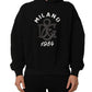 Black Cotton Milano1984 Print Hoodie Sweater