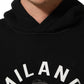 Black Cotton Milano1984 Print Hoodie Sweater