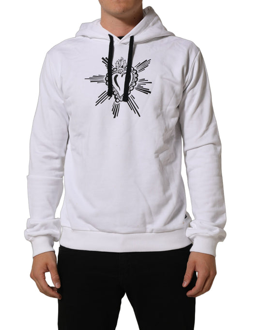 White Sacred Heart Hooded Sweatshirt Sweater
