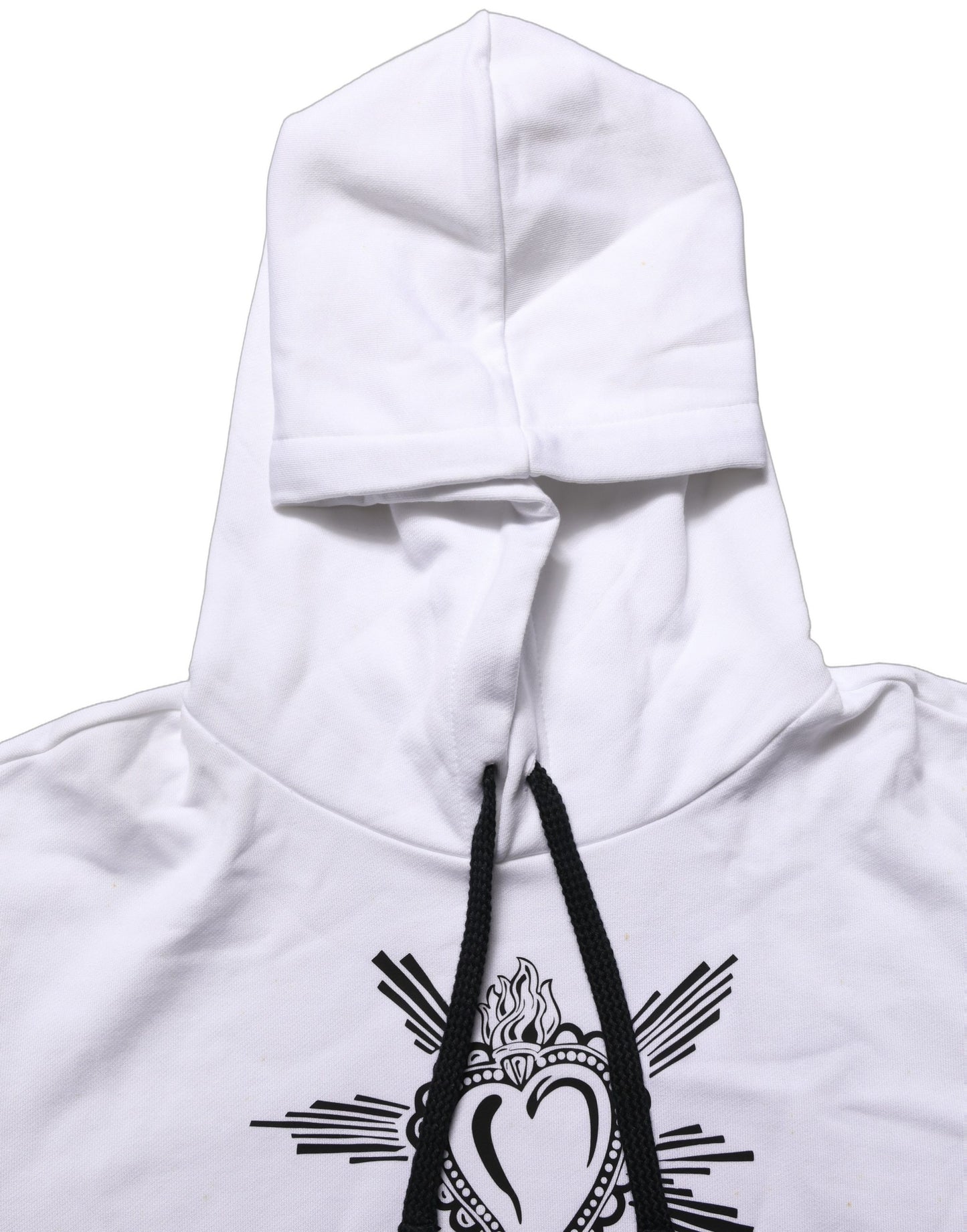 White Sacred Heart Hooded Sweatshirt Sweater