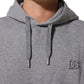 Gray Cotton Logo Hooded Sweatshirt Sweater