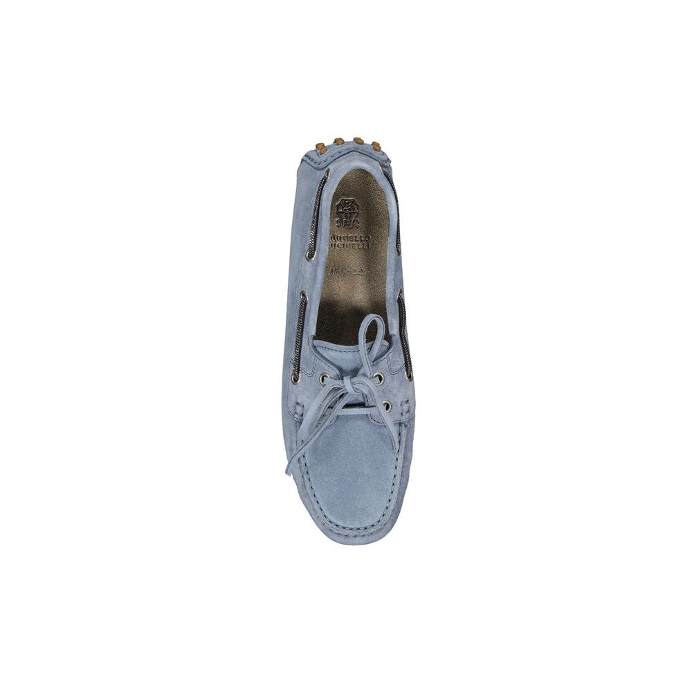 Blue Leather Moccassin