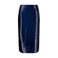 Blue Silk Midi Skirt
