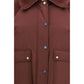 Bordeaux Polyester Full-Length Jacket