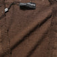 Brown Flax Buttoned V-neck Pullover Sweater