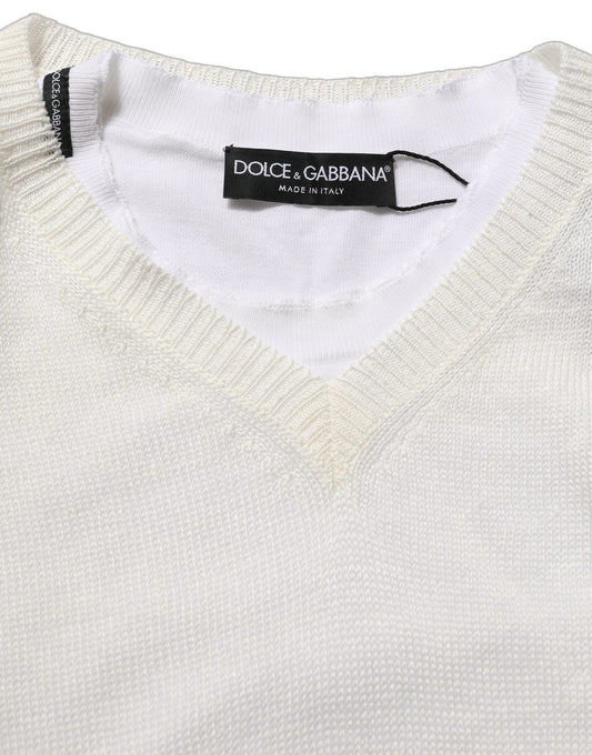 White Flax CrewNeck Layered Pullover Sweater
