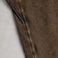 Brown Cotton Buttoned Henley Pullover Sweater