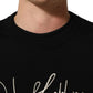 Black DG Embroidered Crew Neck Pullover Men Sweater