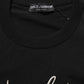 Black DG Embroidered Crew Neck Pullover Men Sweater