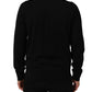 Black DG Embroidered Crew Neck Pullover Men Sweater