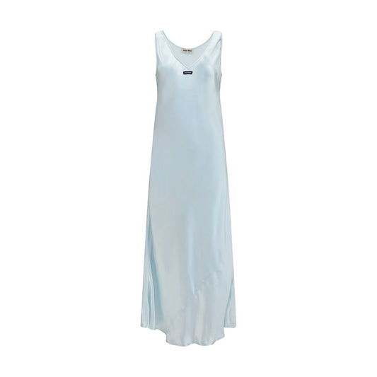 Blue Viscose Casual Dress
