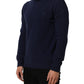 Blue Wool Knit Turtleneck Pullover Sweater