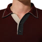 Burgundy Wool Knit Henley Pullover Sweater