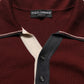 Burgundy Wool Knit Henley Pullover Sweater