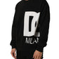 Black Cotton Logo Print Sweatshirt Sweater