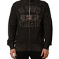 Brown Logo Print Full Zip Sweatshirt Sweater