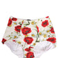 White Nylon Floral High Waisted Girdle Underwear