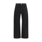 Black Cotton Straight-Leg Jeans