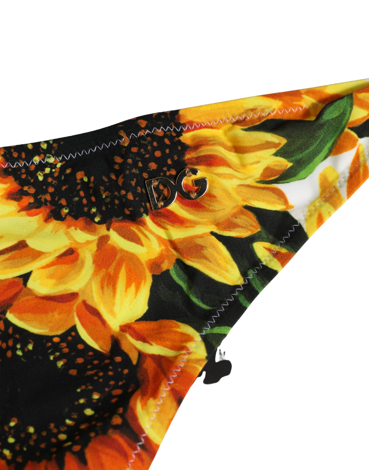 Yellow Nylon Sunflower Bikini Bottom Swimwear