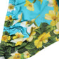 Blue Floral Print Nylon Halter Bikini Top Swimwear