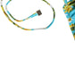 Blue Floral Print Nylon Halter Bikini Top Swimwear