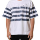 White Blue Stripe Cotton Short Sleeve T-shirt